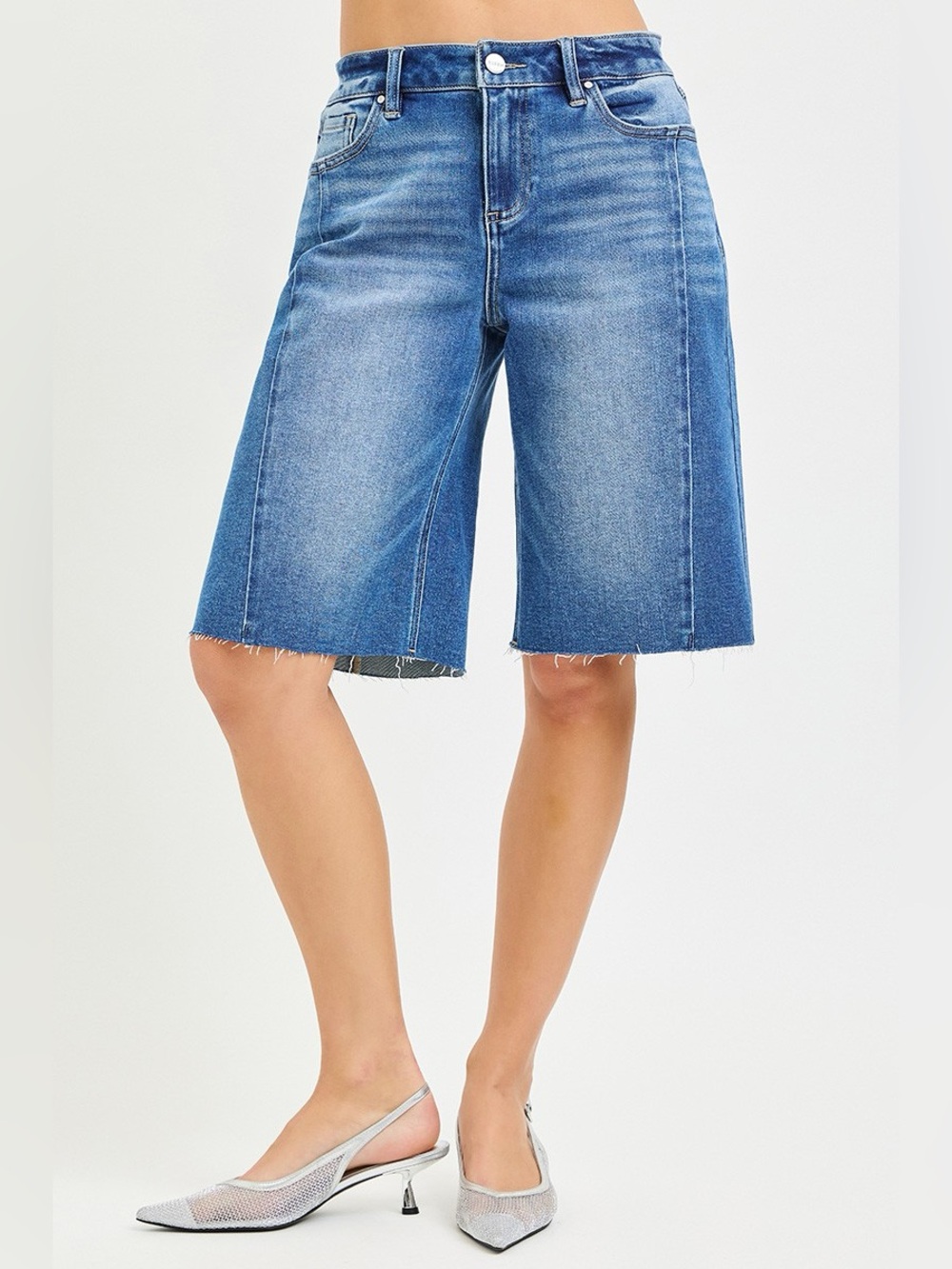RISEN Raw Hem Slouchy Seamed Jorts